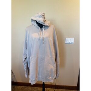Adidas Hoodie Sweatshirt Beige 4XL Mens Pullover Athleisure Activewear